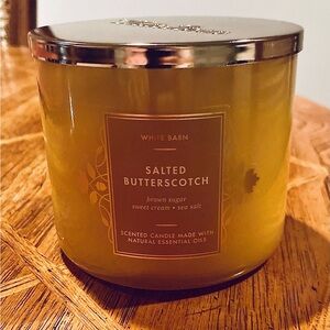 Bath & Body Works 3 Wick Salted Butterscotch Candle NWT